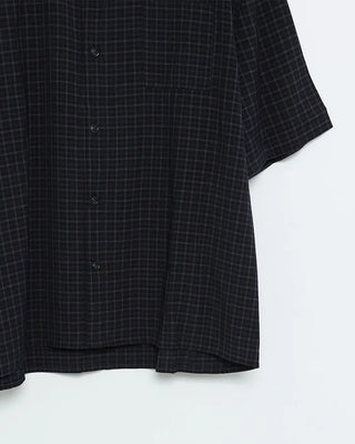 Check pattern one-pocket short-sleeved shirt