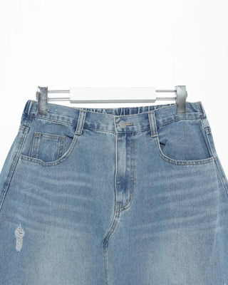 Long denim skirt
