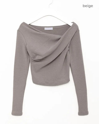 Gathered Slim Fit Long T-Shirt