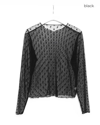 Flower sheer T-shirt