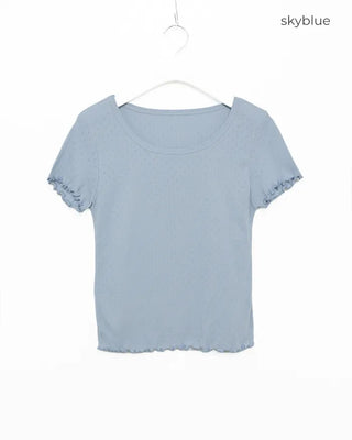 Short-sleeved T-shirt with perforations