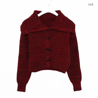 Big Collar Knit Cardigan