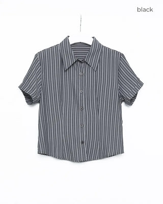Pinstripe Cropped Shirt