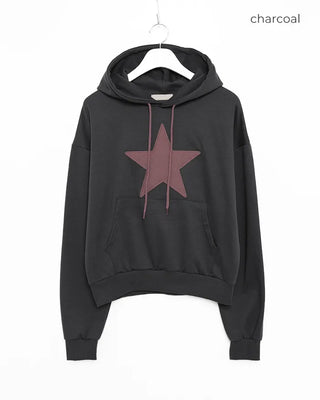Loose-fit star hooded parka