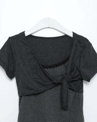 Bolero cardigan & layered T-shirt set