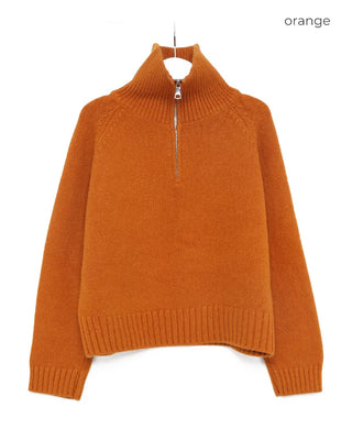 Crop Half Knit Zip