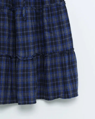 Checked vintage long skirt