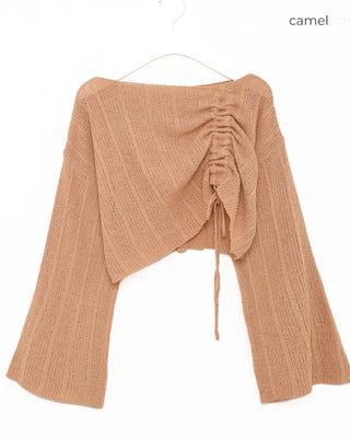 String Shirring Cropped Knit