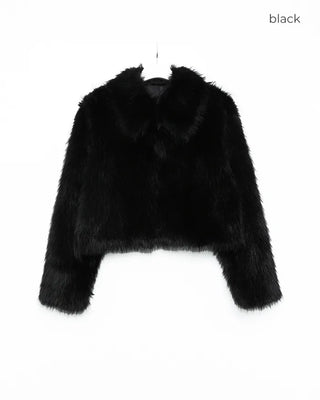 Crop fur jacket