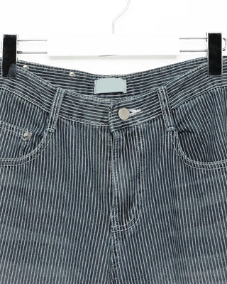 Wide striped denim pants
