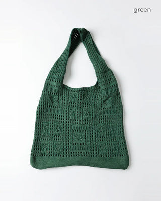 Perforated knit shoulder bag