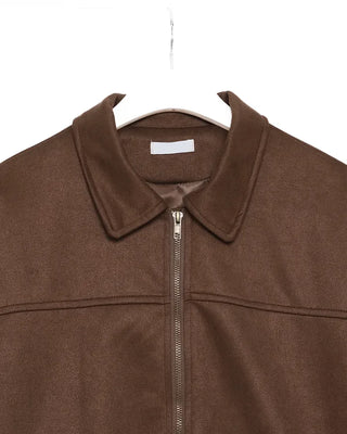 Elastic waistband colored suede jacket