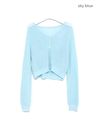 Sheer cropped cardigan