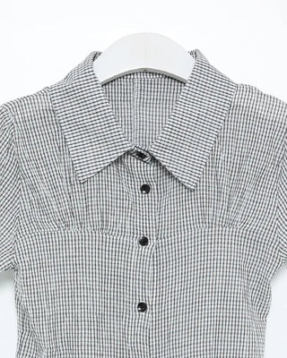 Slim-fit check short-sleeve shirt