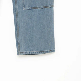 Double-knee denim pants