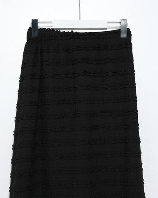 Frilled elastic waist long skirt