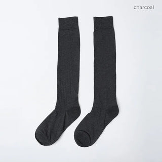 See-through ribbed long socks