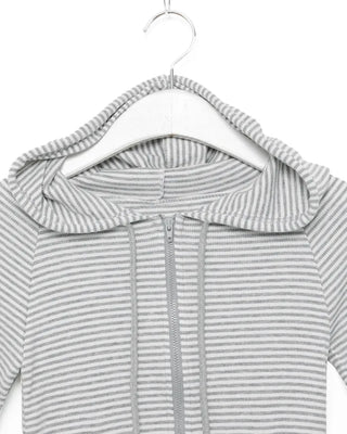 Striped Slim Hooded Parka