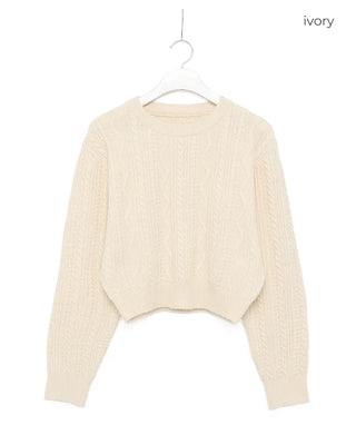 Cropped round knit