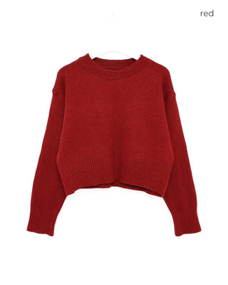 Cropped round knit