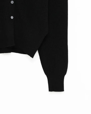V-neck cropped ribbed cardigan