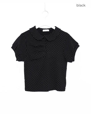 Front Gathered Dot T-Shirt