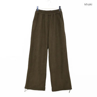 Ribbed wide brushed pants
