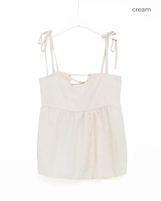 Back shoelace peplum camisole