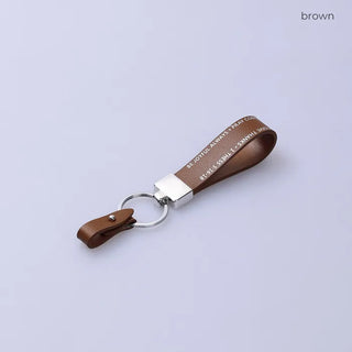 Lettering Leather Keyring