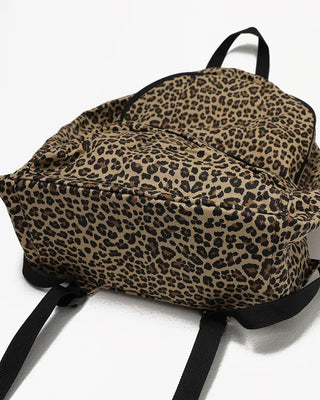 Leopard pattern backpack with zip pockets