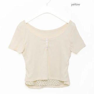 Button-neck T-shirt