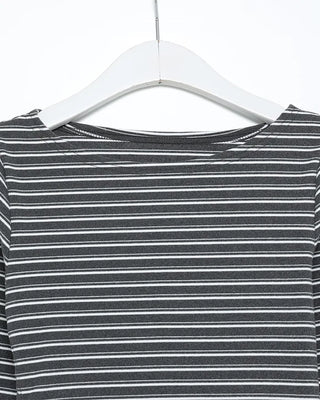 Striped Slim Shirred Long-Sleeve T-Shirt