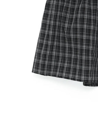 Checked Shirred Long Skirt