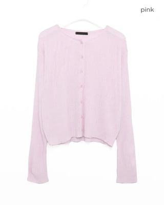 Basic Rib Round Neck Cardigan