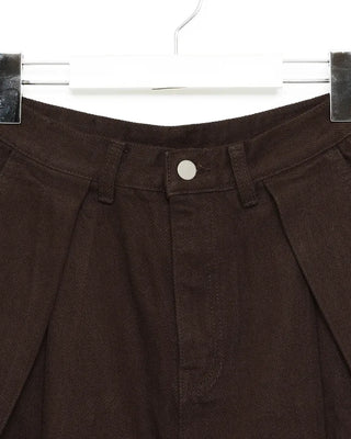 Cotton pintuck wide-leg pants