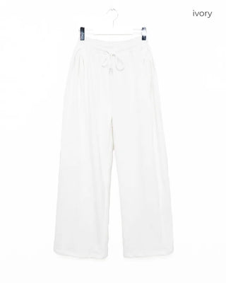 Side-tuck wide sweatpants