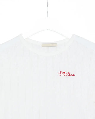 Perforated Cropped Short-Sleeve T-Shirt