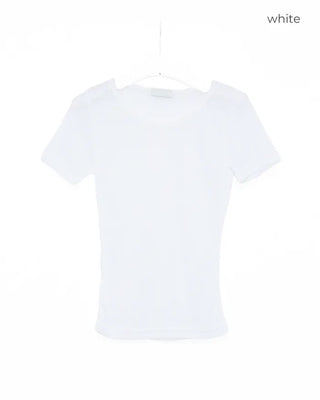 See-through slim half T-shirt