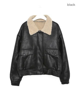 Boa Collar Neck Mouton Jacket