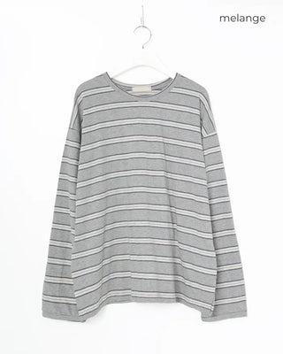 Striped long-sleeved cut and sew