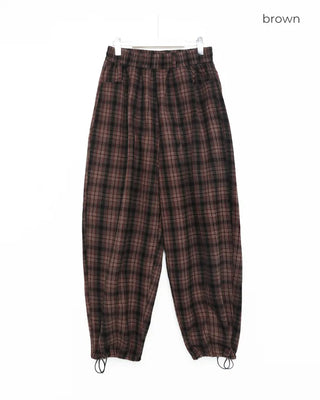 Big check wide pants