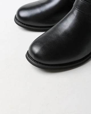 Belt-point mid-calf boots