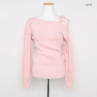 Strap-unbalanced shoulder knit