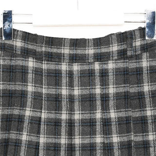 Checked pleated midi skirt