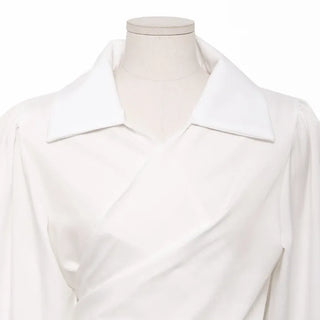 Big collar wrap blouse