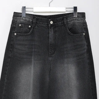(Unisex) Gradient Distressed Straight Denim Pants