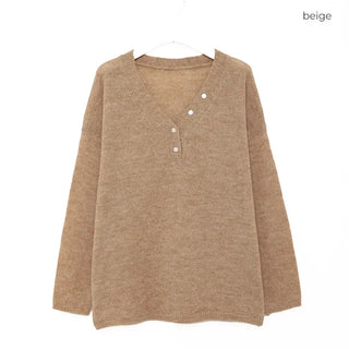 Half-open button knit