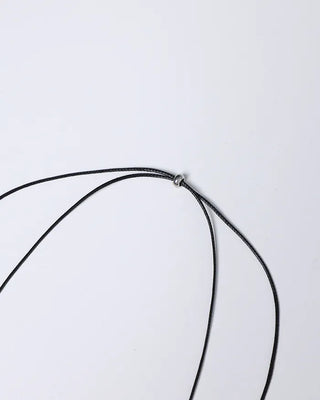 Silver Star Black Strap Necklace