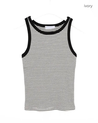 Two-tone striped sleeveless top