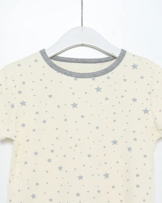 Two-tone starpoint short-sleeved T-shirt